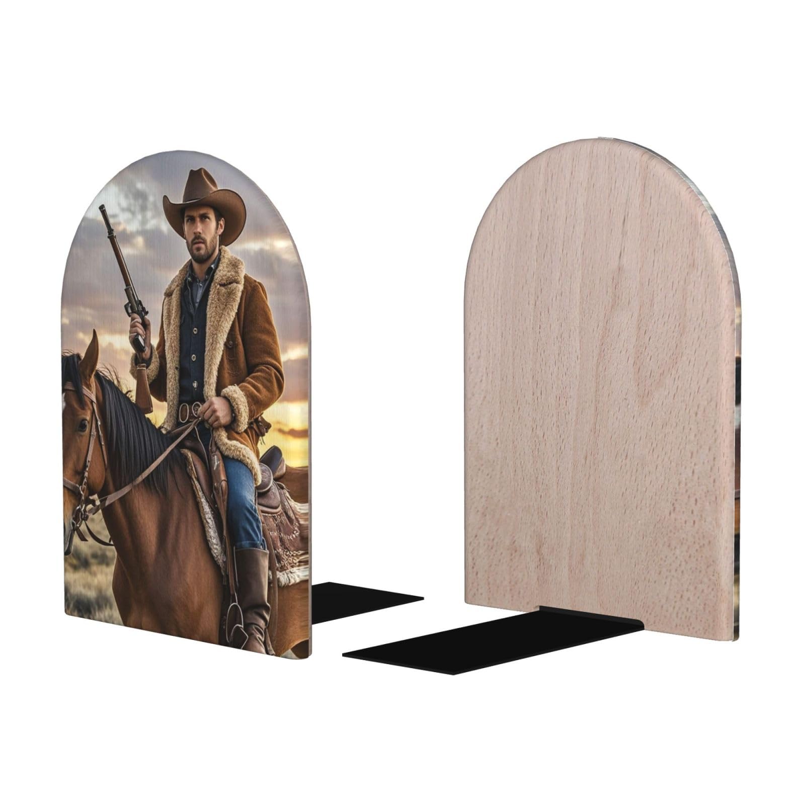 Serre-livres antidérapants Cowboy West pour stopper la chute des livres sur étagère
