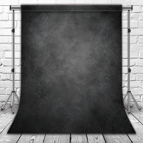 Swepuck 6.5X10Ft Soft Fabric Dark Black Abstract Photography Backdrop With Pole Pocket Newborn Portrait Headshots Background Supplies Photo Studio Booth #TOP28
