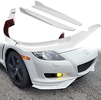 Vista 1 de Q1-TECH, 5 piezas de borde delantero + falda lateral Rocker Winglet Canard difusor ala compatible con Mazda RX-8 2004-2008, alerón de barbilla