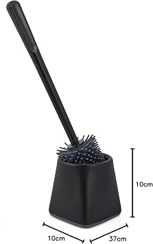 ATA HOME Silicone WC Toilet Bathroom Brush Toilet Brush Black Square