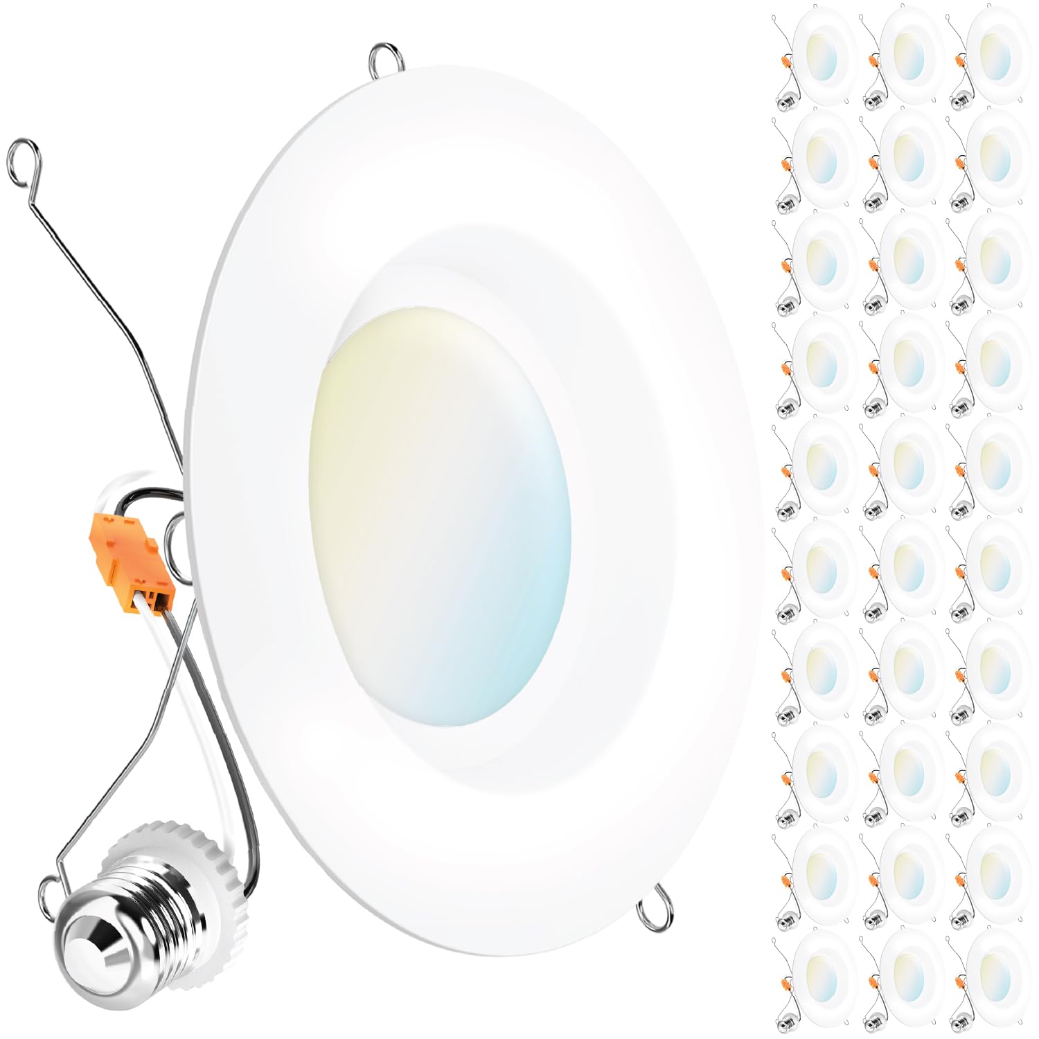 Sunco 6 Inch LED Can Lights, Retrofit Recessed Lighting, Smooth Trim, 965 LM, 13W (75W Equivalent), Selectable CCT 2700K/3000K/3500K/4000K/5000K,