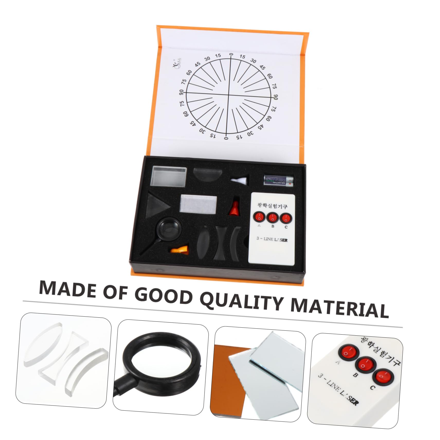 Gatuida Kit Optique Avec Lentilles Concave Et Convexe Matériel De Laboratoire Pour Expériences Physiques Outil Pédagogique Portable Plastique Et Verre Adapté Aux Étudiants Et Enseignants