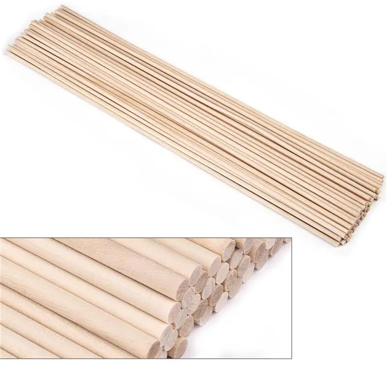 Weitingkkk One Color Wooden Sticks For Crafts, Wooden Dowels Craft Sticks 3Mm And 5Mm Dia 100-300Mm Length(3X100mm 50Pcs)