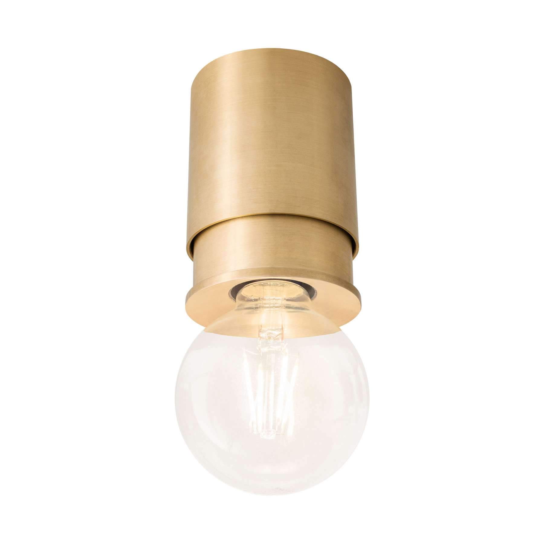 Lampa sufitowa E27 w kolorze mosiądzu – opatentowany montaż