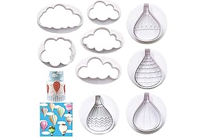 9Pcs Hot Air Balloon Fondant Mold Baking Pastry Cake Decoration Set