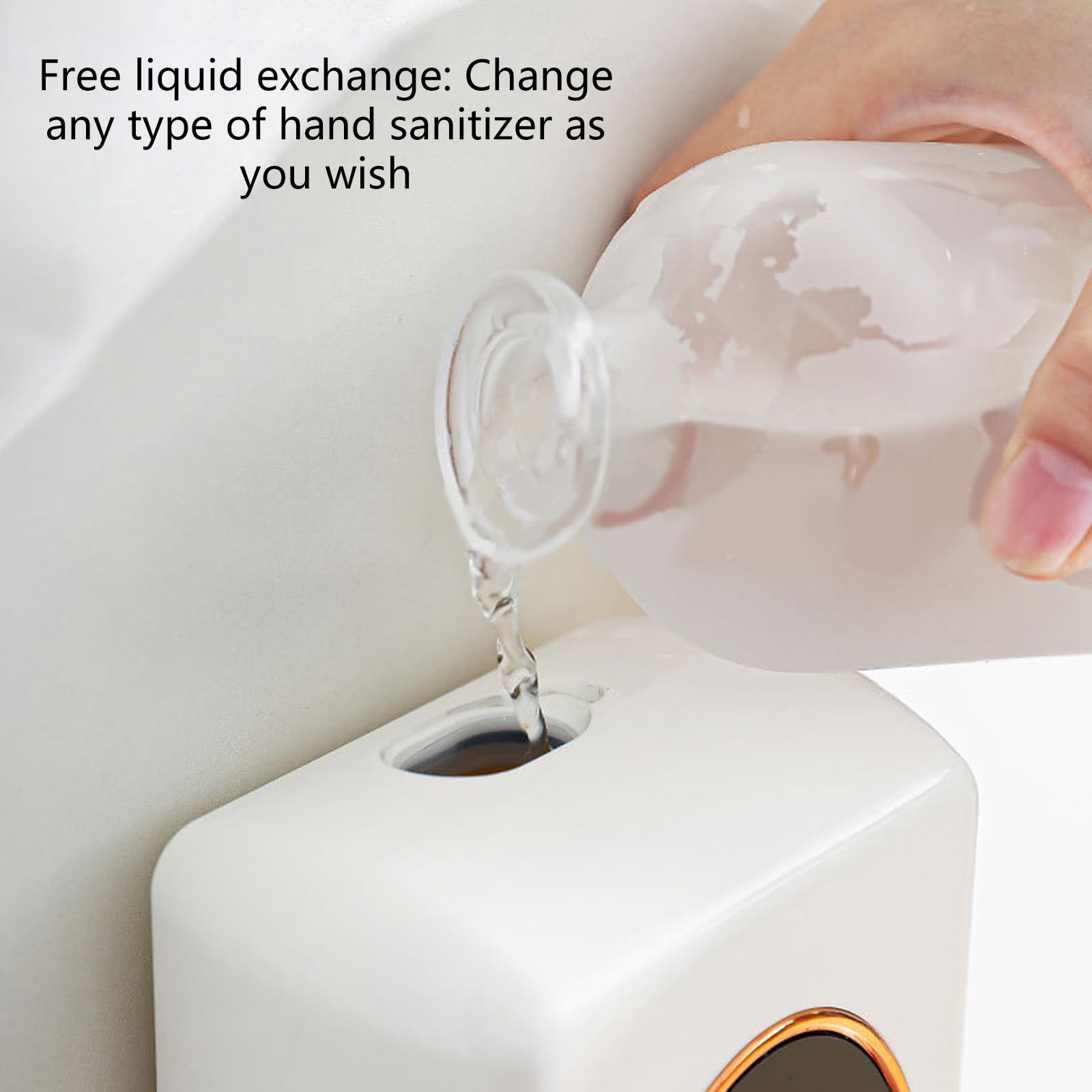 Dispenser di sapone a mani libere con rilevamento automatico, ricaricabile, 480 ml, design a tenuta stagna, per lavello da appoggio, dispenser automatico di sapone