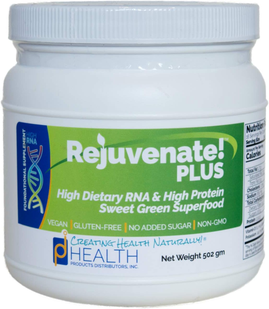 Amazoncom Rejuvenate Plus 502 Gm Sweet Green High-rna Superfood High Levels Of Dietary Nucleic Acids Chlorella Spirulina Quality Protein Built-in Multivitamin-multimineral Complex D-ribose Health Household