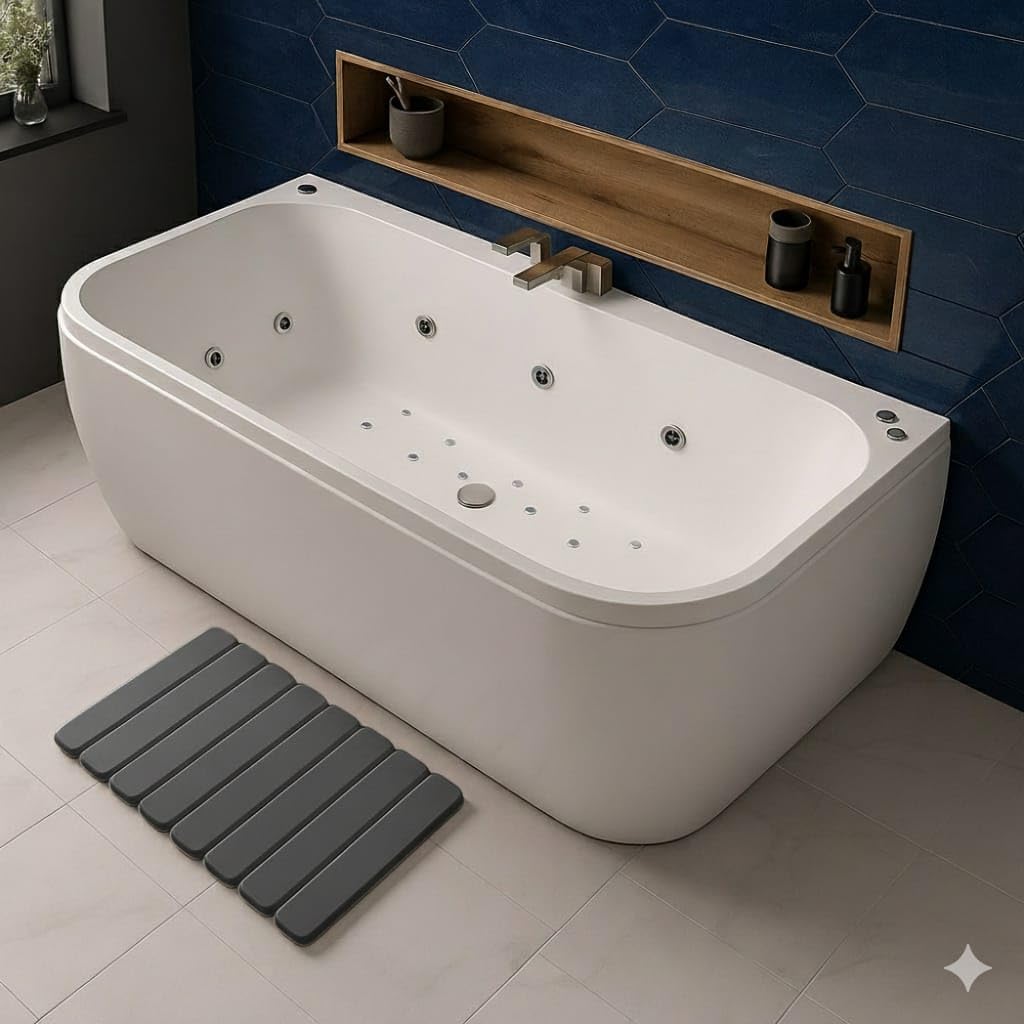 Premium Foldable Stone Bath Mat - Ultra Absorbent Quick Drying Compact Easy to Store & Clean Non-Slip Diatomaceous Earth Bath Shower Mat (Dark Grey) - Image 3