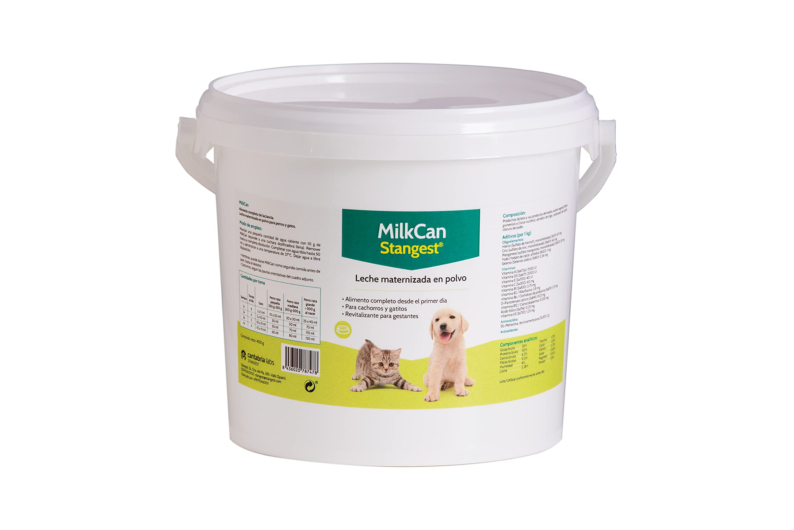 Stangest Mleko w proszku MilkCan | Mleko dla kotów i psów | Mleko w proszku | Suplement do karmienia piersią | Wysoka strawność i łatwa asymilacja | 2 kg