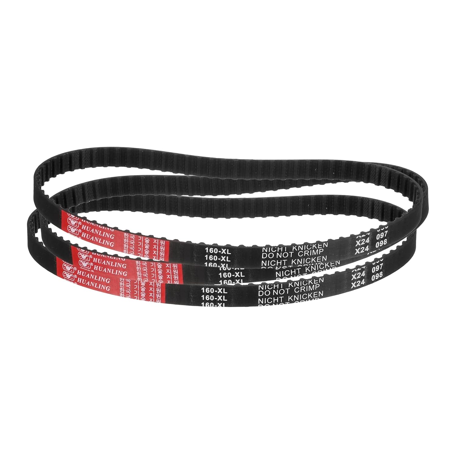 uxcell 3Pcs 160XL 037 Timing Belt 80 Teeth Black Cogged Rubber Geared Belt, Width 10mm, Pitch 5.08mm, 3D Printer Timing Belt