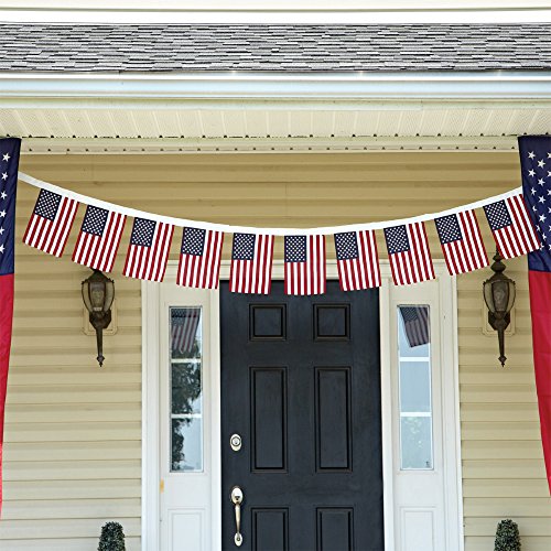 Image of Anley US National American String Pennant Flags, Patriotic Events 4th of July Independence Day Decoration Sports Bars - 33 Feet 38 Flags