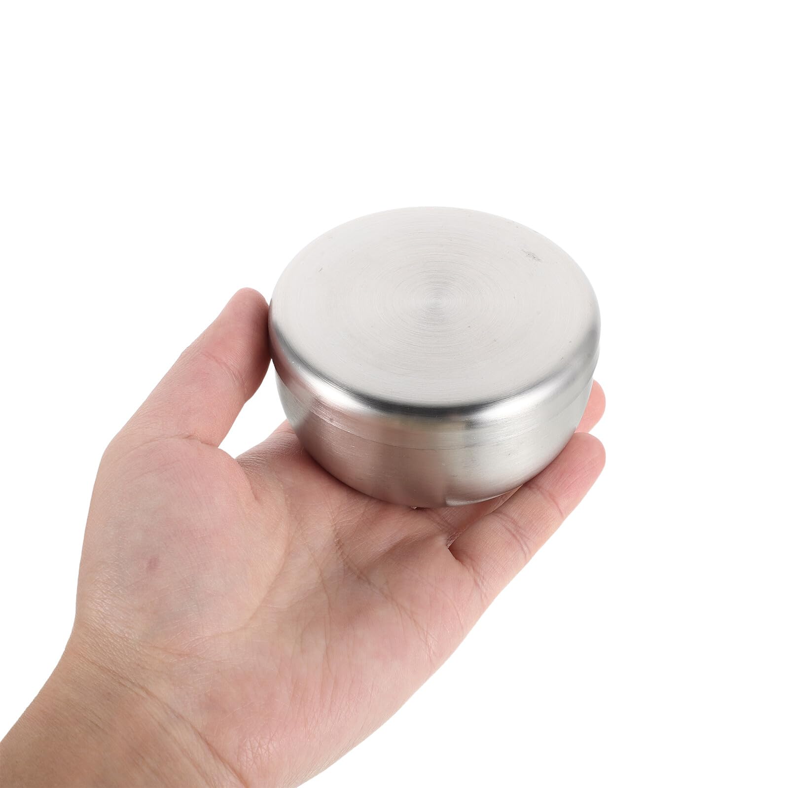 Set 4 Ciotole da Barba in Acciaio Inox 304 Rotonde con Coperchio, Ciotole per Crema da Barba e Sapone Uomo, Portatili e Multiuso per Rasatura e Viaggi