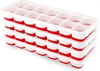 Vista 10 de Bandejas para cubitos de hielo, paquete de 4, Airabc, bandejas de silicona con tapa extraíble, bandejas flexibles de fácil liberación con capacidad