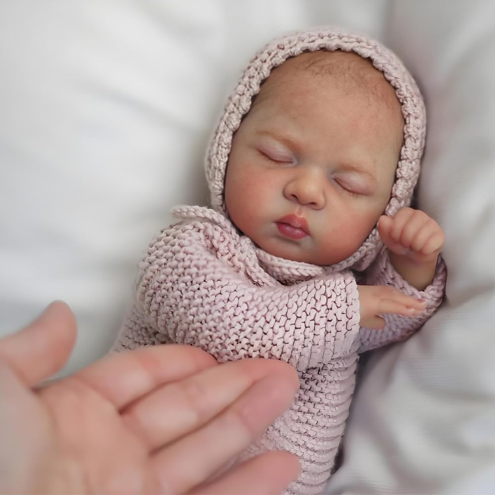 Mini lalki Reborn Baby Lalki silikonowe na całe ciało winylowa śpiąca dziewczyna, która wygląda prawdziwie realistycznie noworodka, lalka niemowlęca, realistyczna lalka dla dzieci, ręcznie