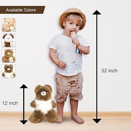 Miniatura 18 de Ositos de peluche suaves y tiernos de alpaca para bebé, 9 pulgadas, animal de peluche de alpaca premium hecho a mano en piel auténtica de Alpaka.