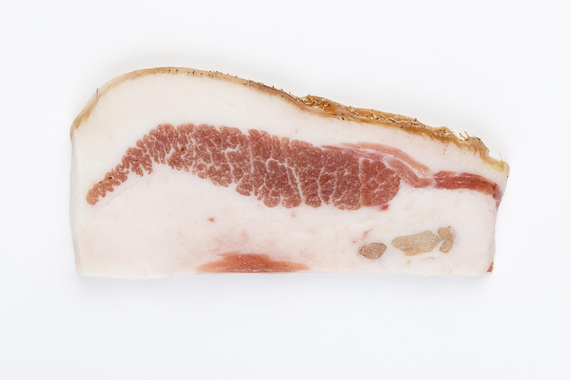 Tomassoni Italienisch Wange vom gewürzten Schweinefleisch mit Pfeffer Ganz 1,80Kg, Guanciale, Zutat für Carbonara und Amatriciana, glutenfreiund laktosefrei, 100% italienisches, vakuumverpackt