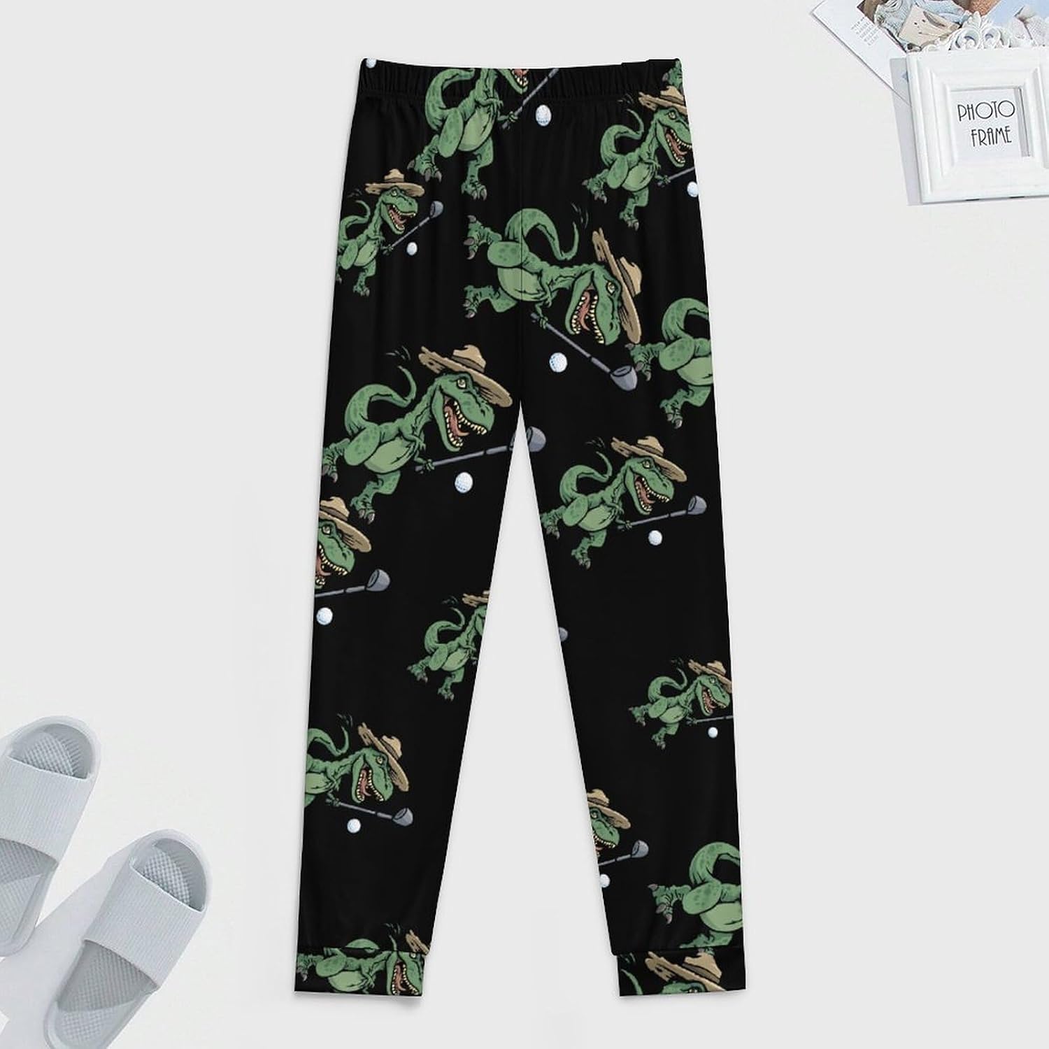 Funny Dinosaur Golfing Pajama Pants for Men Soft Lounge Pants Casual Sleepwear Bottoms