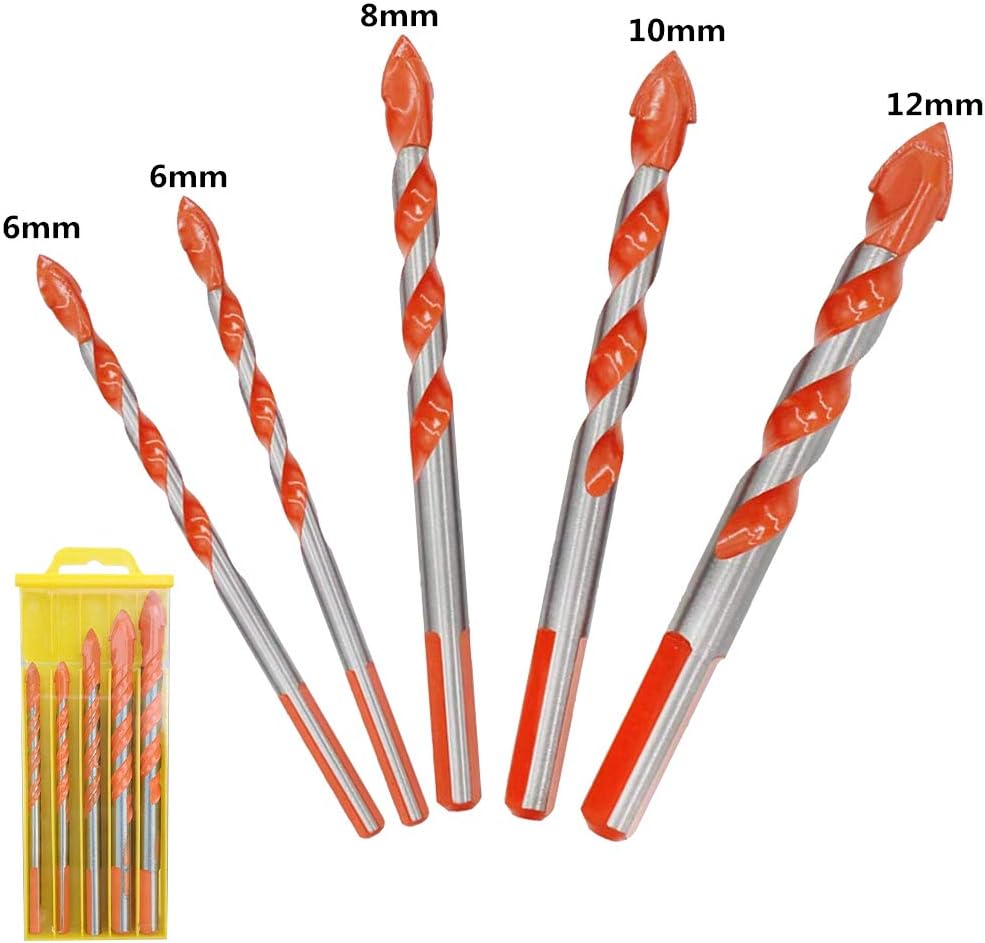 Ultimate Punching Drill Bits Set with Tungsten Carbide Tip,Multifunctional Triangular-Overlord Punching Hole Working Drill Bits for Tile,Concrete,Brick,Glass,Plastic and Wood,Multi-Material Drill Bit.