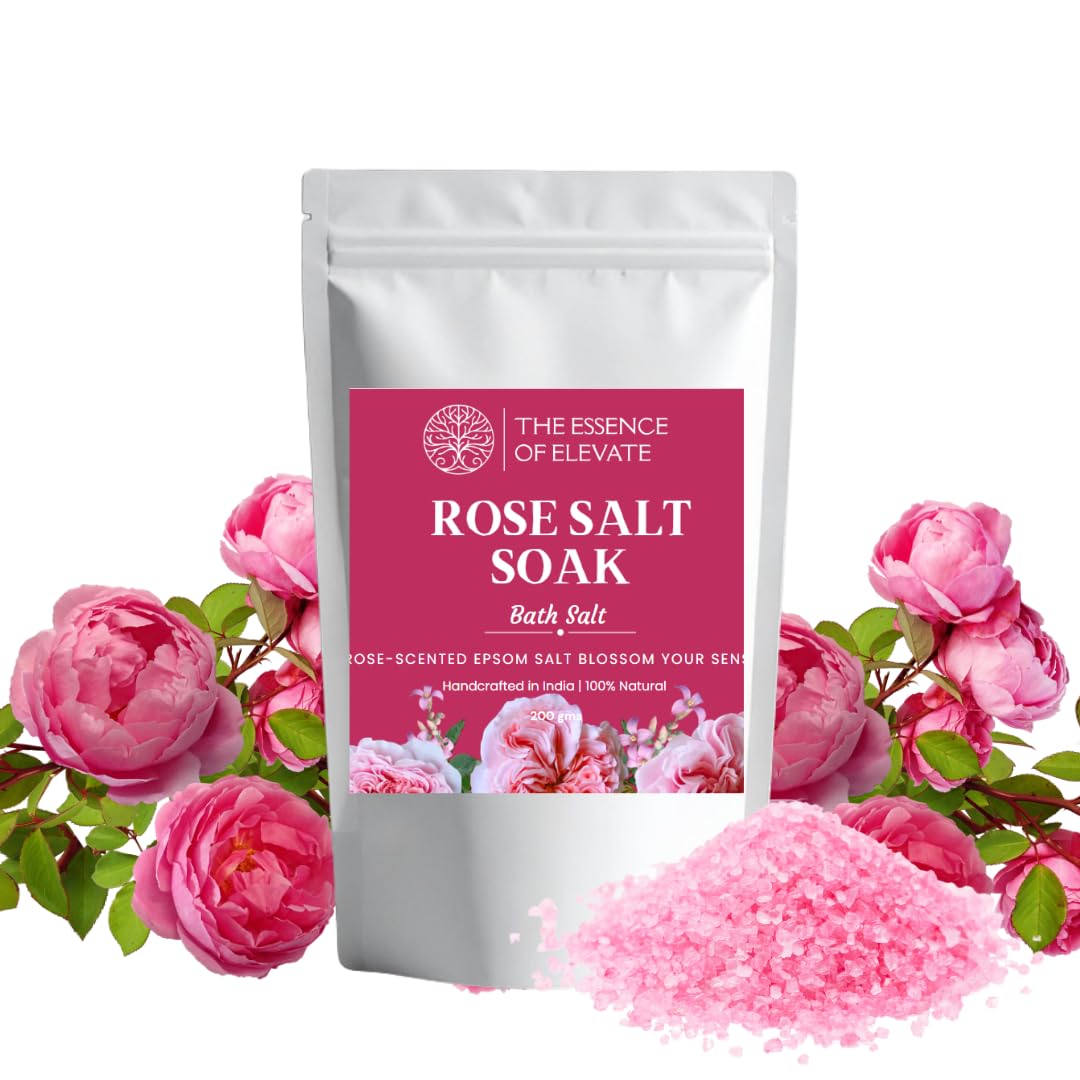 Elevate's Rose Bath Salt – Luxuriate in the Essence of Roses and Unwind in Tranquility, Natural , 100% Bath Salts, Botanical Bath Salt | | Men & Women | Pure & Natural | Handemade | Rose Essential Oil & Vitamin E-image-34