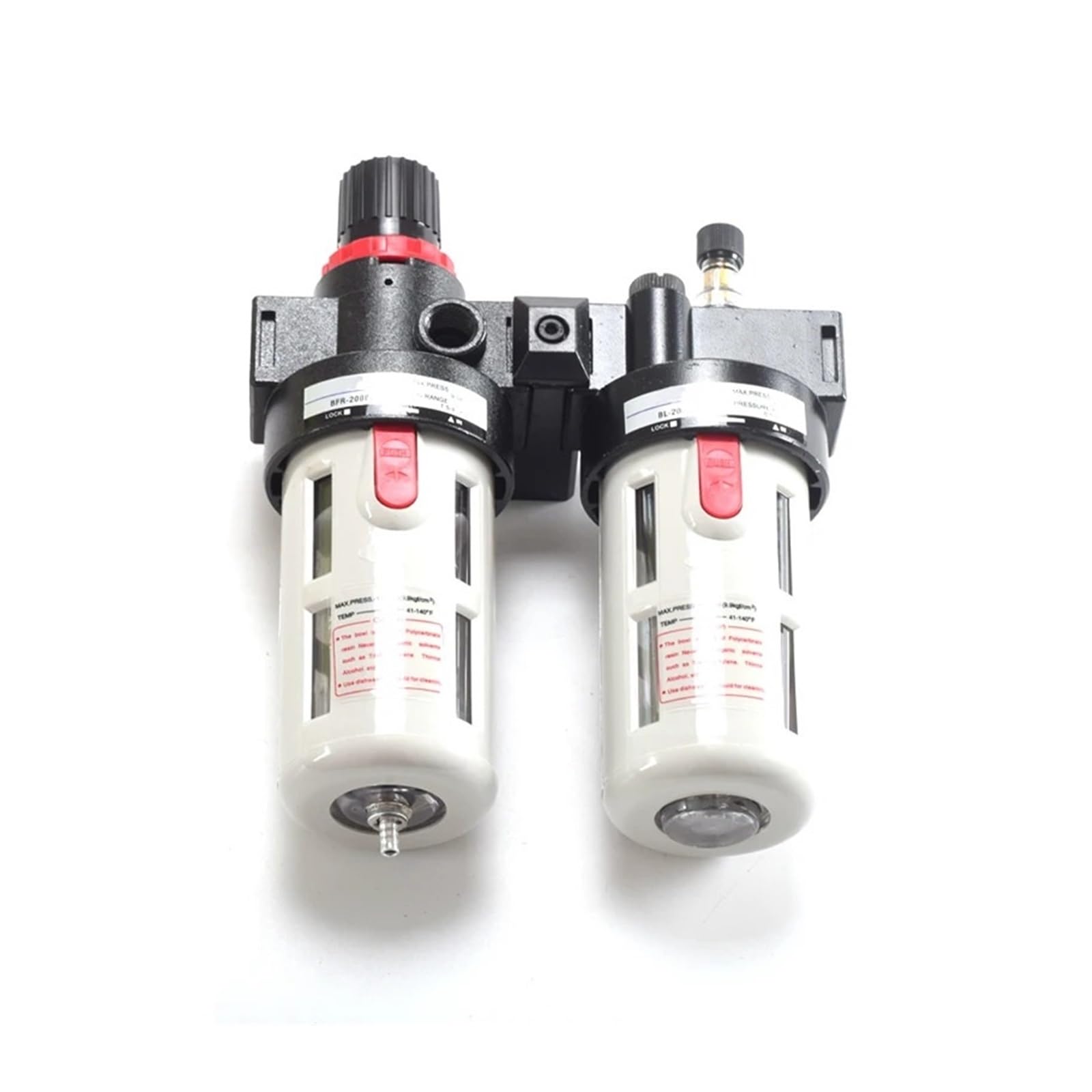 BFC2000 BFC3000 BFC4000 1/4 3/8 1/2 Compressore D'aria Olio Separatore Acqua Filtro Regolatore Unità Di Preparazione FRL Combinazione(BFC Plastic w 8mm,BFC4000)