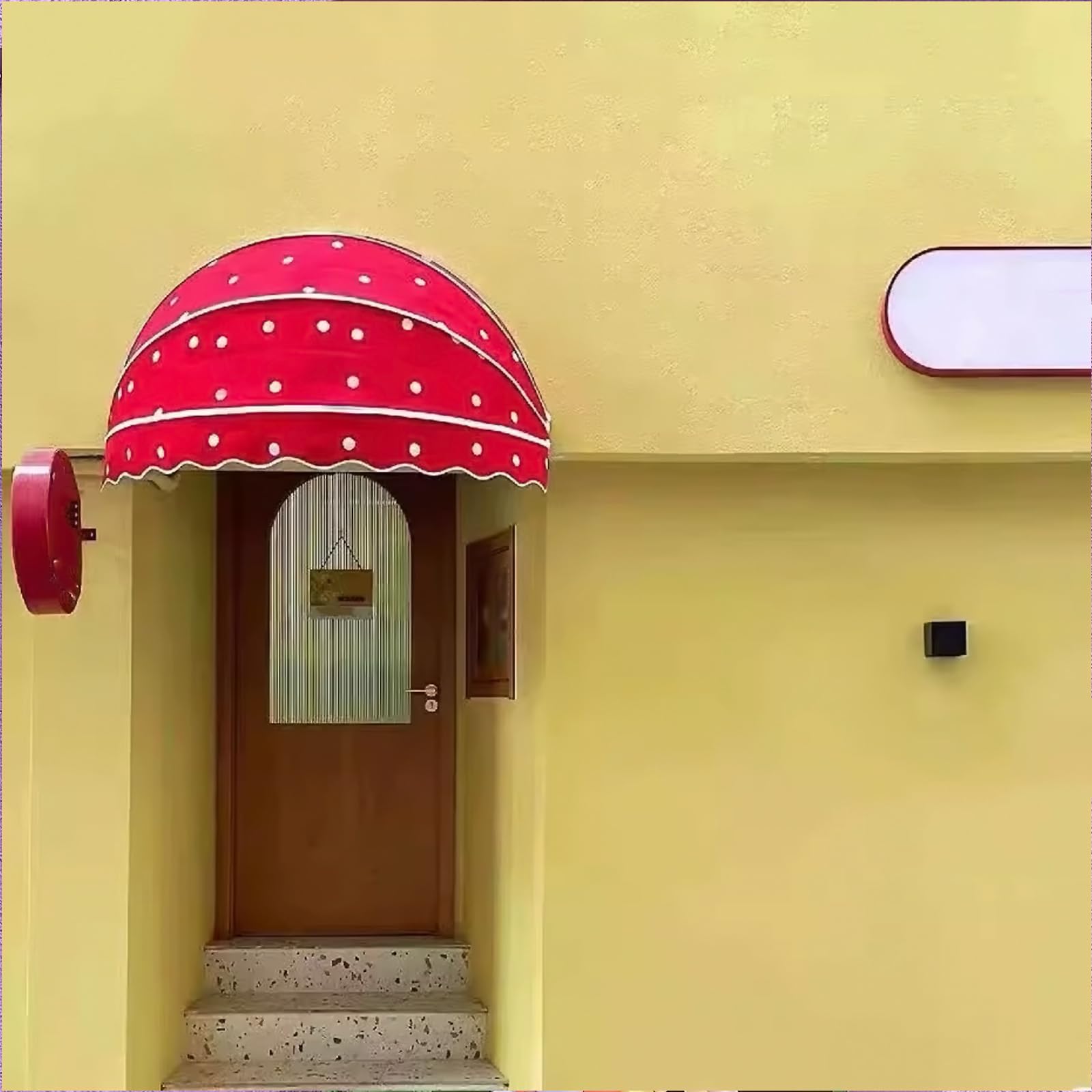 Auvent hémisphérique pour patio entrée accueillante à pois 60 cm