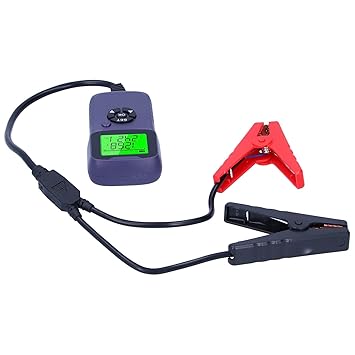 Battery Tester, Large Led Screen Battery Analyzer Portable Lightweight Shockproof with Heavy Duty Clamp for Auto Test for Car(Purple)