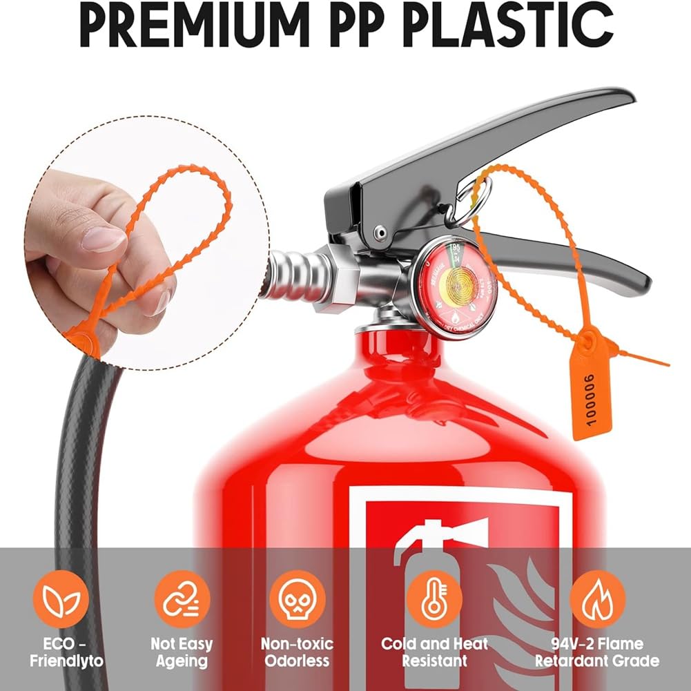 1000 etichette di sicurezza in plastica per sigilli antimanomissione, etichette di sicurezza numerate, fascette arancioni, resistenti, facili da installare