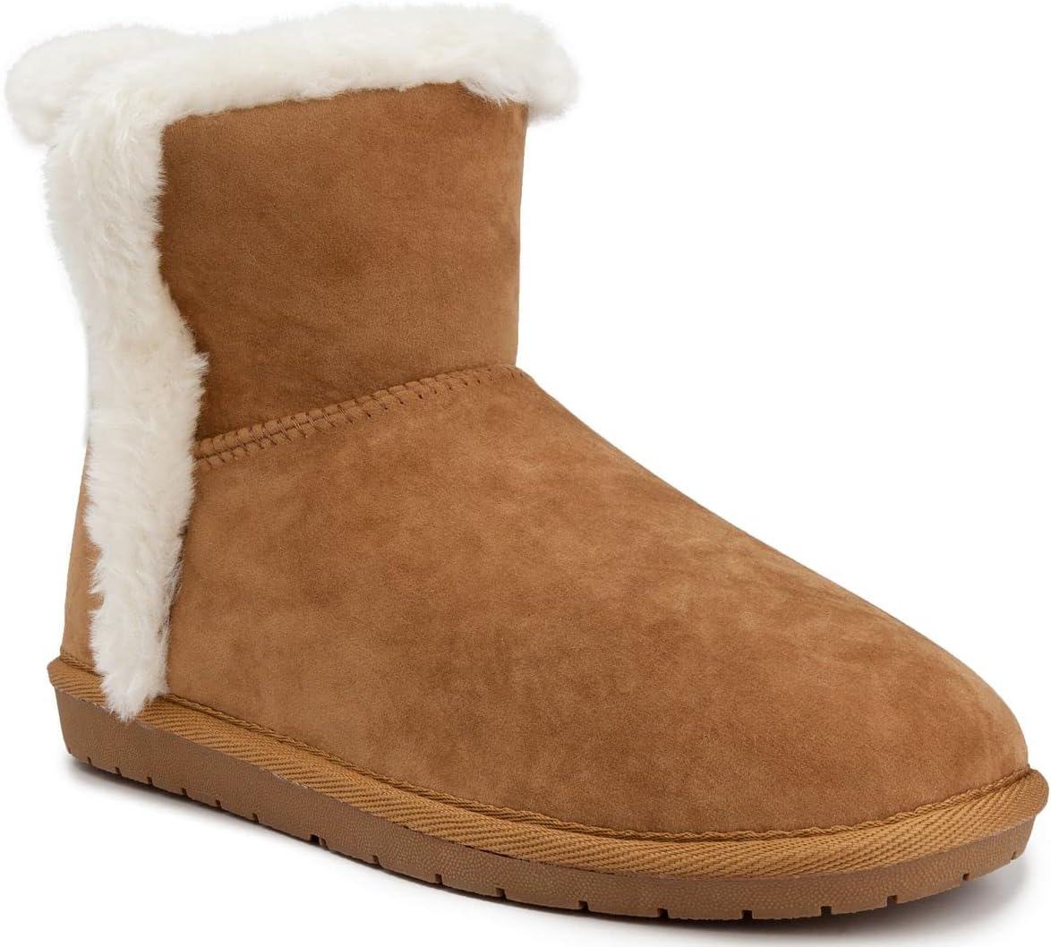 Sugar Womens Polly Microfiber Ankle Winter & Snow Boots Tan 6 Medium (B,M)