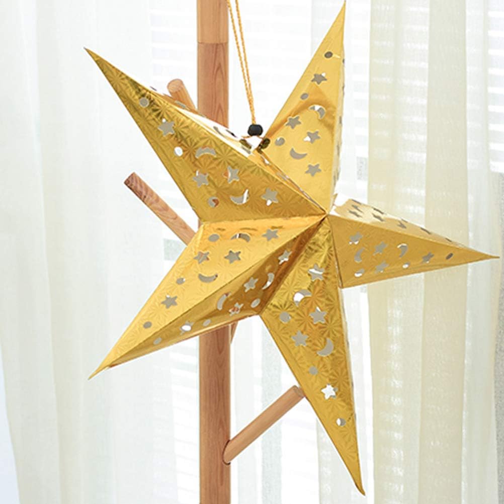 Hanging Paper Star Lantern Ceiling Twinkle Pentagram Lampshade Christmas Wedding Party Ornament 30CM 5Pcs