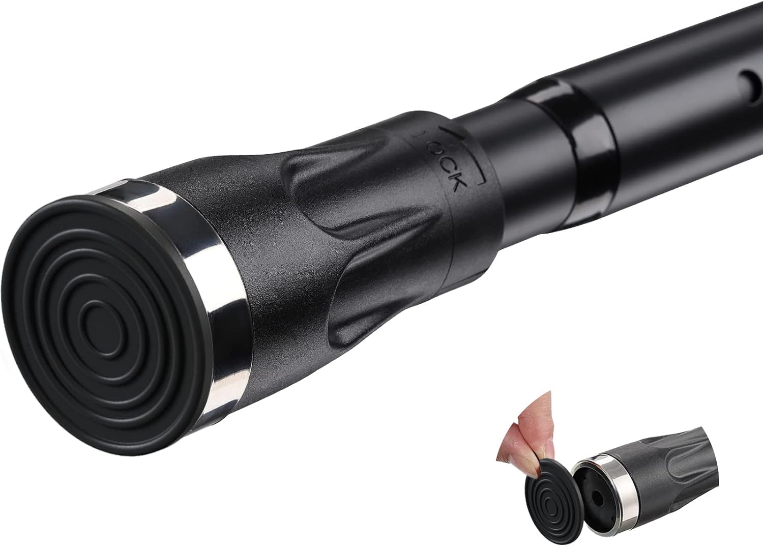 Barra De Cortina De Ducha Telescópica De Hierro, 105-259cm Spring Barra para Cortinas de Ducha Extensible sin Taladro - Con Ventosa Fija Para Ducha Y Bañera/Negro Mate