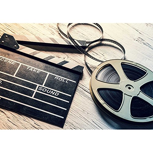 Wall26 - Film Camera Chalkboard And Roll On Wooden Table - Removable Wall Mural | Self-Adhesive Large Wallpaper - 100X144 Inches #TOP1