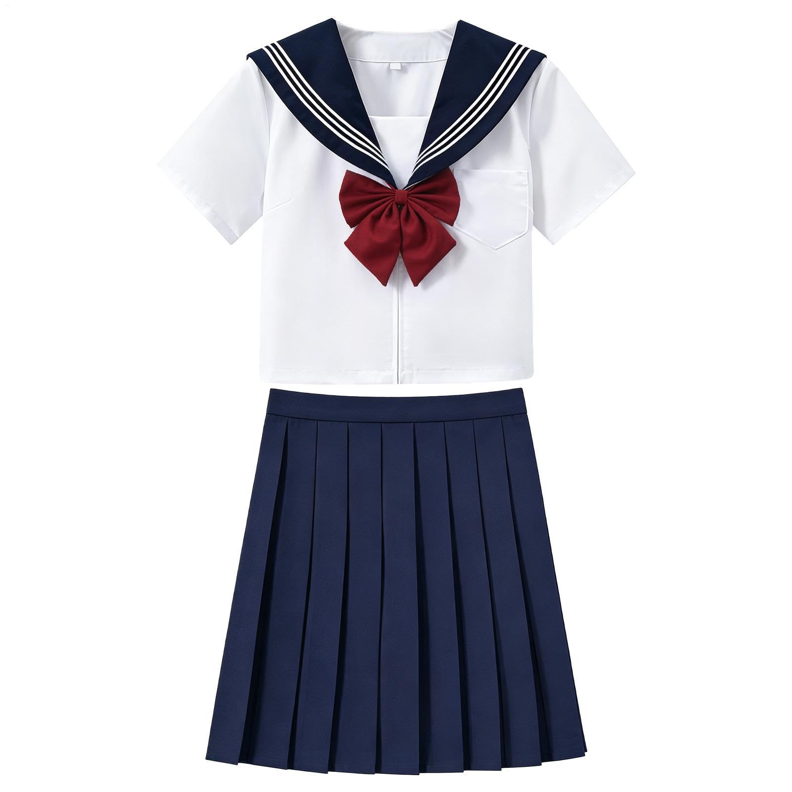 Abito da scuola giapponese, gonna a pieghe a maniche corte, uniforme da marinaio, per giovani, bambini, studenti, appassionati, feste di compleanno