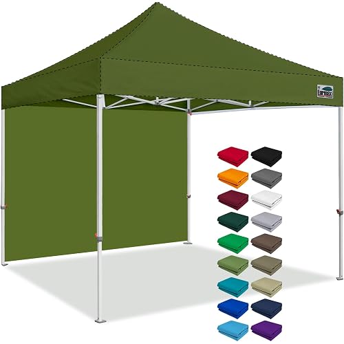 Eurmax USA 10x10 Pop Up Canopy SunWall-UV Protection for Tents,Blocks Sunlight&Wind,Water Resistant Side Wall Only,Easy Hook & Loop Installation,Fit for 10FT Straight Leg Shelters&Gazebo,Grass Green