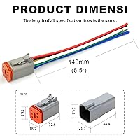 Vista 3 de Deutsch DT Conector de 6 Pines, 6 Vías, Conector Eléctrico Automotriz Impermeable, Clavija Macho y Hembra, Arnés de Cableado con Cable de 16AWG