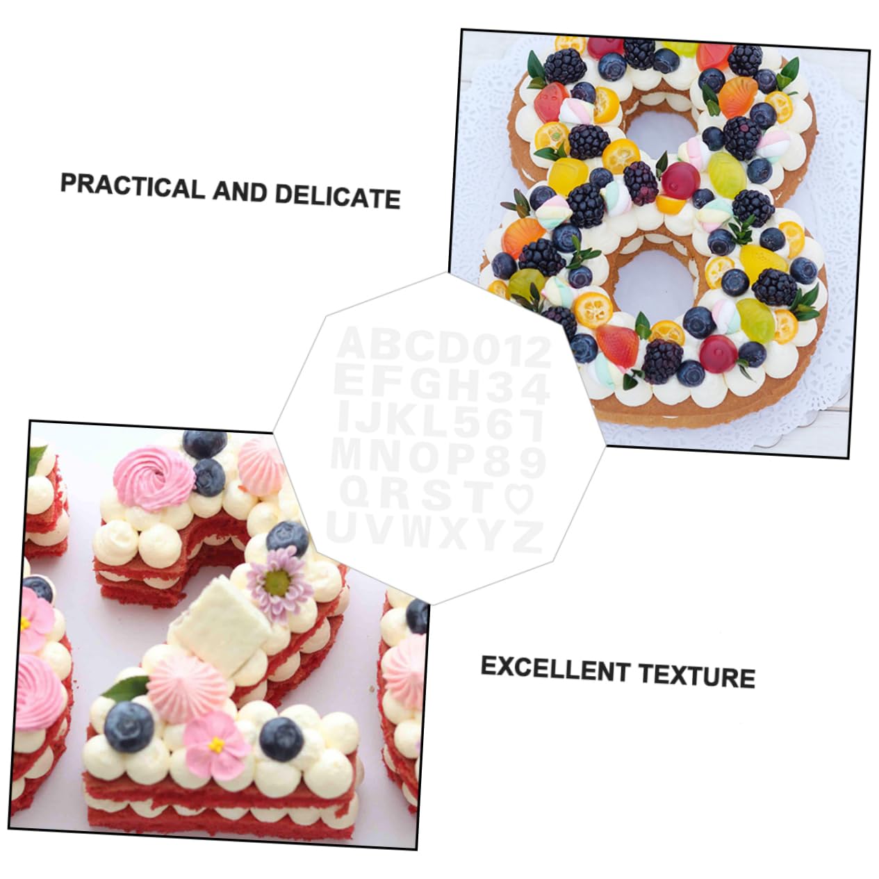 Hemobllo 37Pcs Alphabet and Number Cake Stencils Baking Tools for Easy Decoration for DIY Cakes Cookies and Crafts Lightweight and Reusable Templates