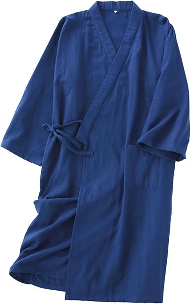 Men's Cotton Japanese Kimono Robe Wrap 