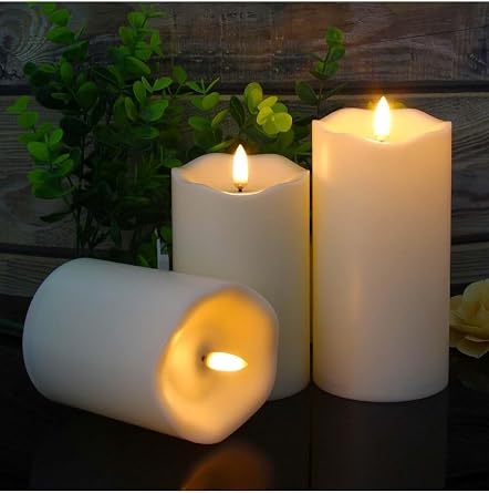 Plentiful Alevsiz Titreyen Led Mum Büyük Boy 3lü Set Kumandalı