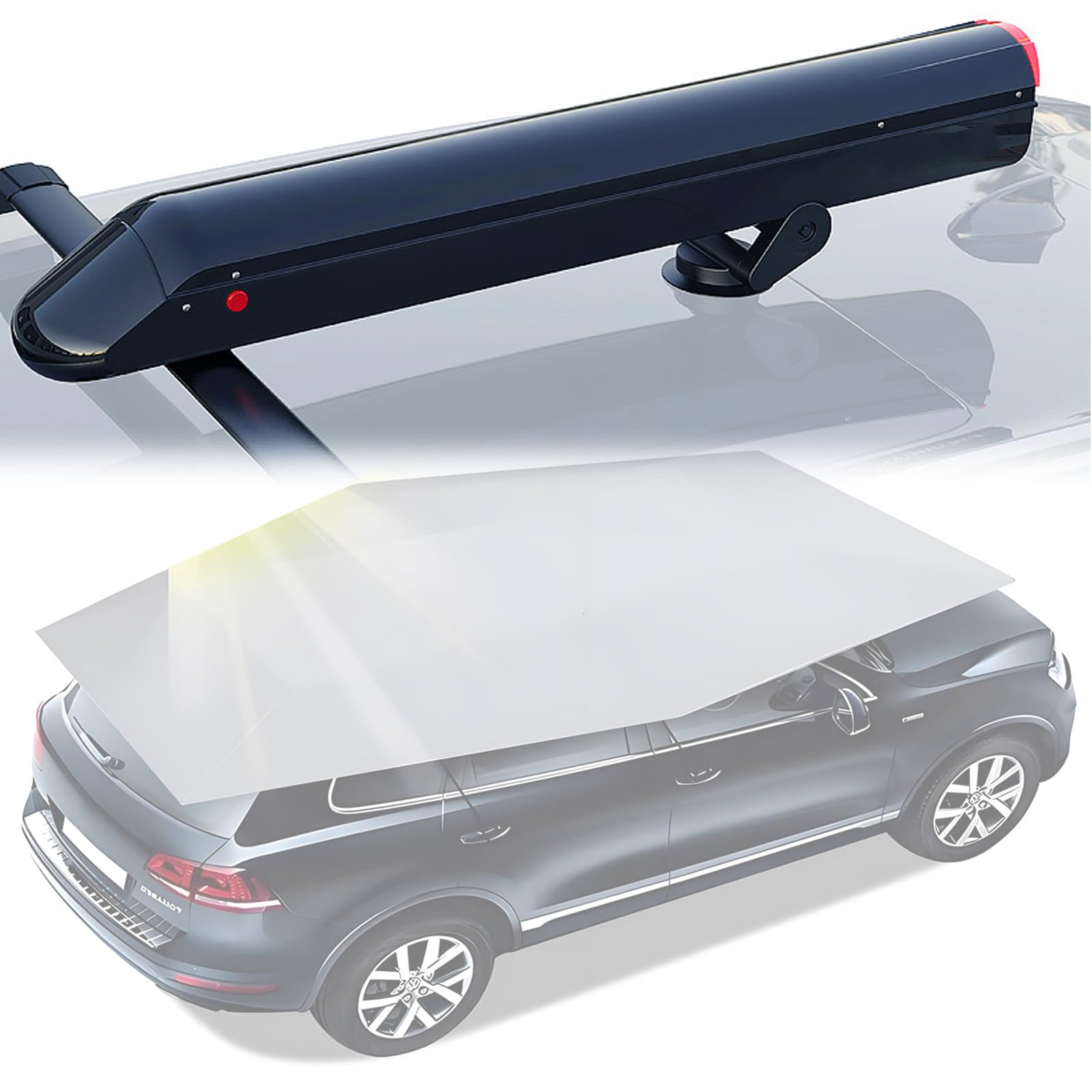Mobiles Carport-Dach, 150 X 106 Zoll, wasserdichte Plane, FüR Limousinen Automatisches Auto-Sonnenschirmzelt, SchüTzt Vor Sonne, Hagel, Schnee Und Vogelkot Gray