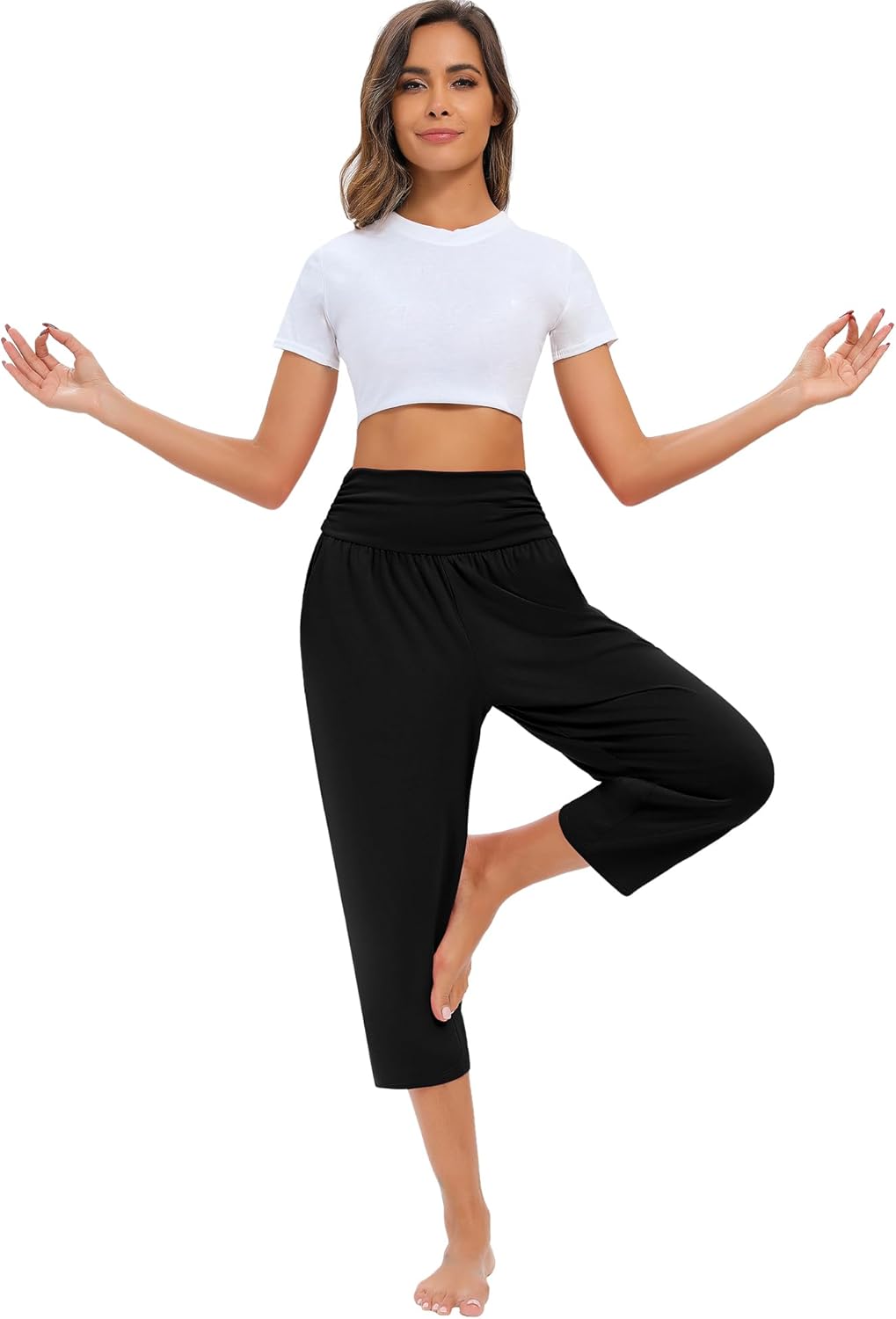 Neer 3 Pack Capri Pants for Women Casual Summer Lounge Yoga Pants Crop High Waist Loose Fit Sweatpants Pajamas with Pockets - Image 6