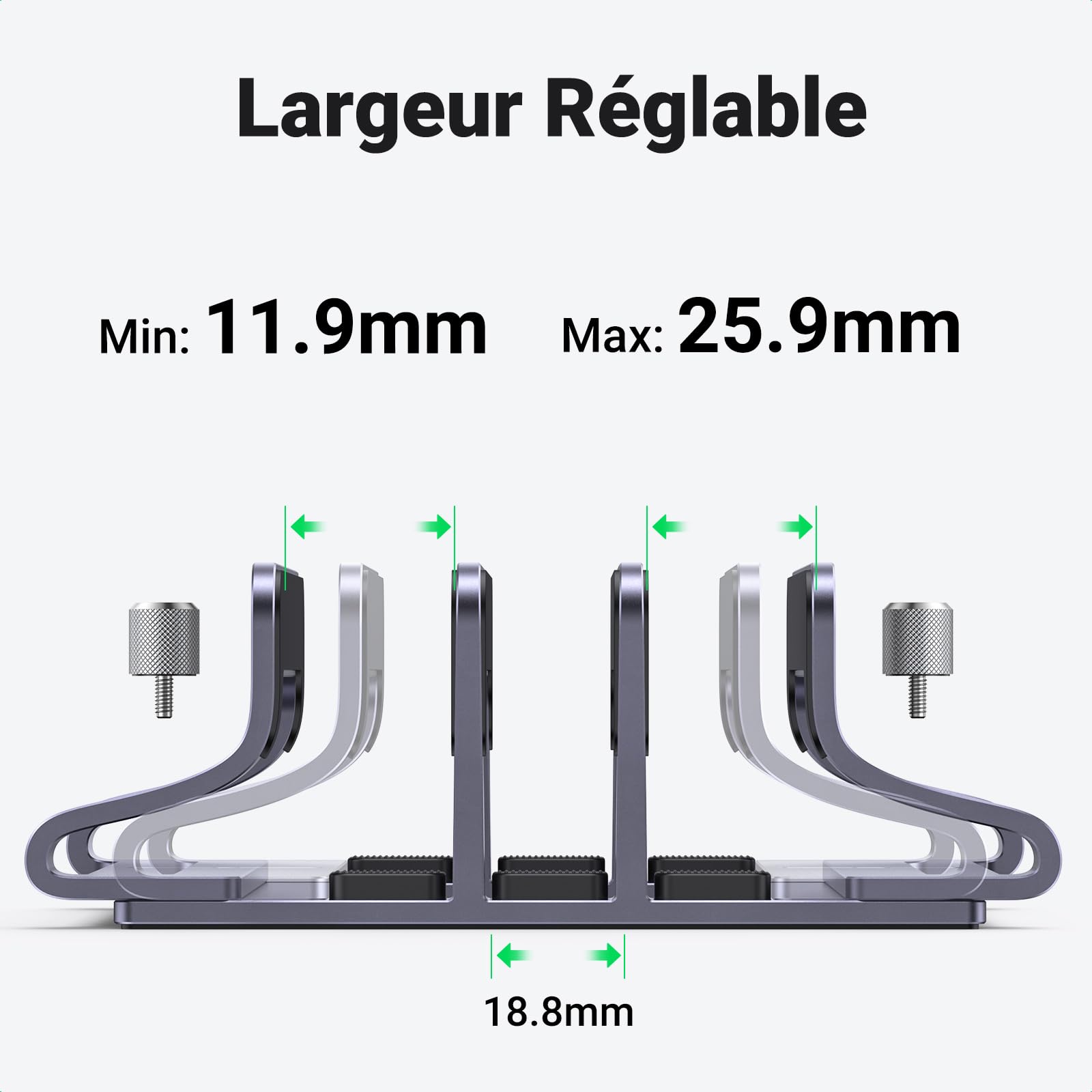 UGREEN 3 en 1 Support Ordinateur Portable Vertical Laptop Stand Triple Fente Porte Bureau Réglable Compatible MacBook Pro Air