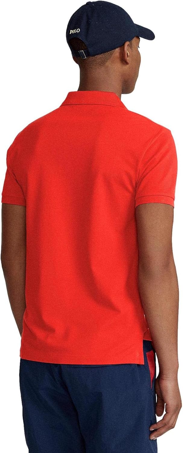 POLO RALPH LAUREN Men Custom Fit Mesh Pony Logo Shirt (XL, AfricanRed) - Image 5