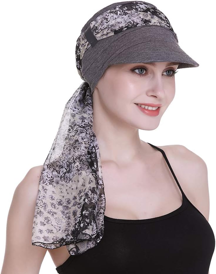 Newsboy Cap for Women Chemo Headwear with Scarfs Hair Loss Available All Year - Image 2