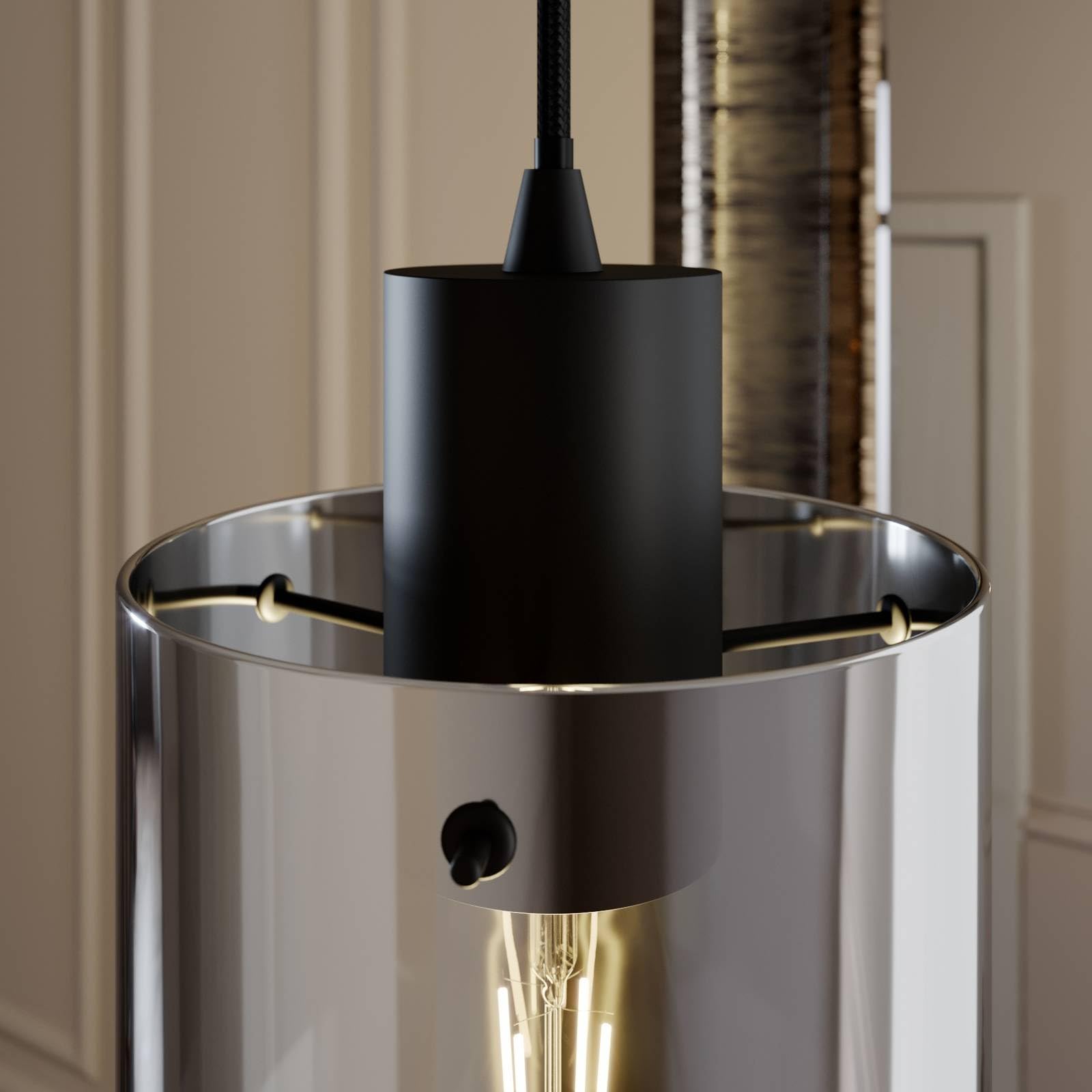 Lindby Lampada a sospensione dimmerabile (Moderno) colore Nero ad es. Soggiorno & Sala da pranzo lampada in vetro, per tavolo