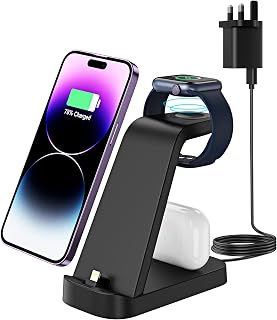 Charging Station for iPhone 14/13/12/11/Pro/Max/XS/XR/X/8/7/6/5/Plus, Apple Watch Charger for Apple Watch 8/Ultra/7/6/SE/5/4/3/2, Apple Charging Station for AirPods 1/2/3/Pro/Pro2
