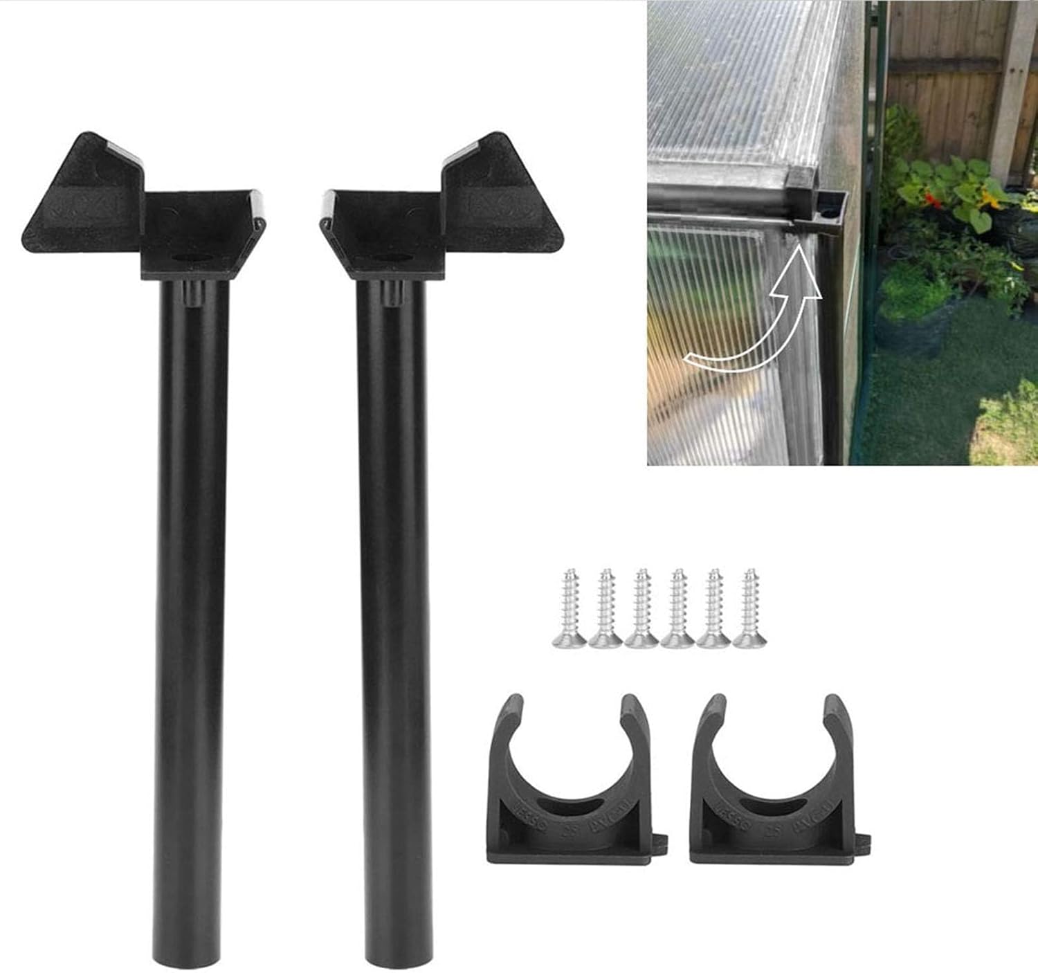 1Set Greenhouse Rainwater Collection System, Butt Down Pipe Kit, Rain Barrel Diverter, Catching & Collection System, Recycle Rainwater Drainage Downpipe Accessory