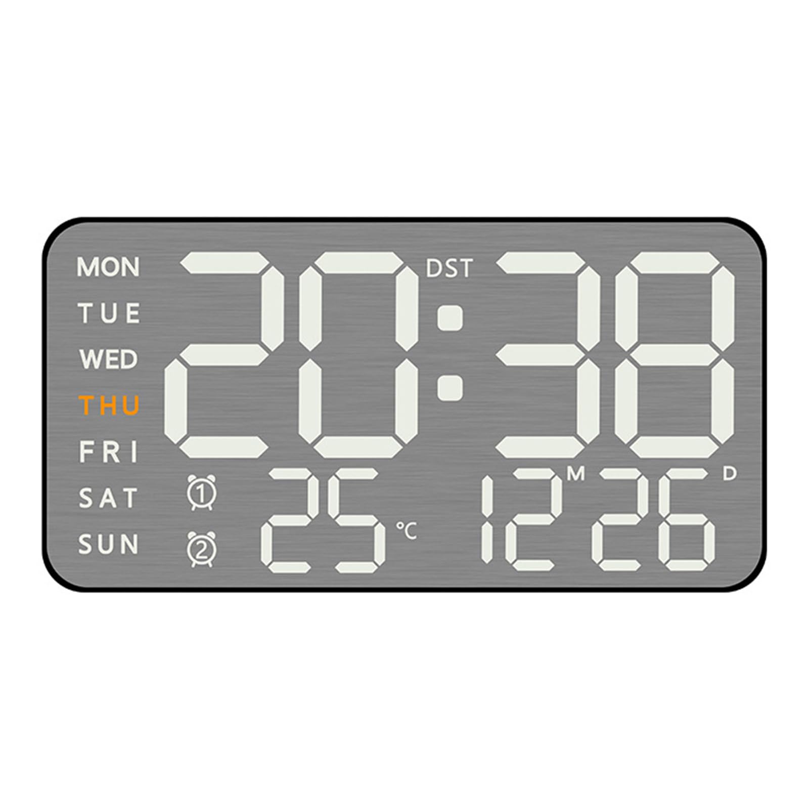 Tfaoys Black Shell 5515 Large Screen Digital Alarm Clock With Date Display And Snoozes Feature For Modern Adjustable Brightness Clock