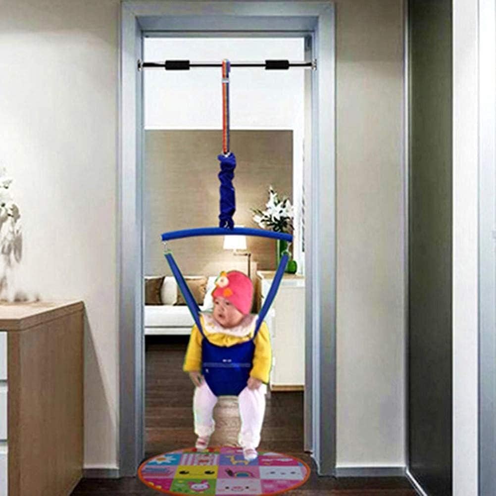 2-in-1 Baby Jumper Swing, Door Jumper for Baby with Adjustable Strap, 6 Months and Up (Blue)