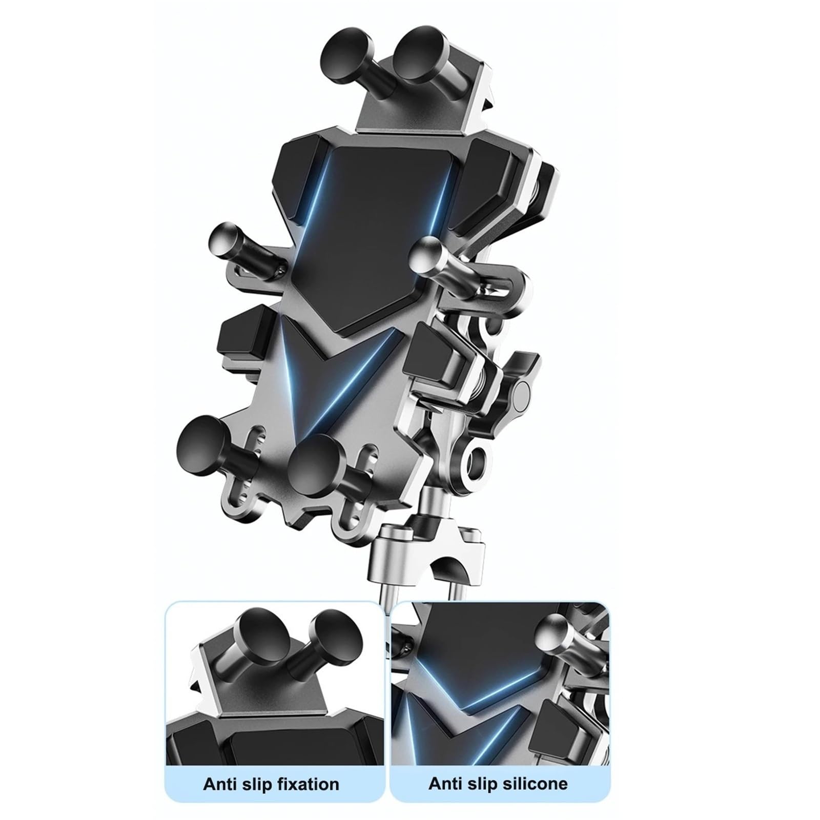 Supporto Per Telefono Cellulare In Lega Antiurto Per Motocicletta, Universale, Con Regolazione Della Rotazione A 360°, Supporto Per Navigazione Porta Smartphone Moto(Rearview mirror)
