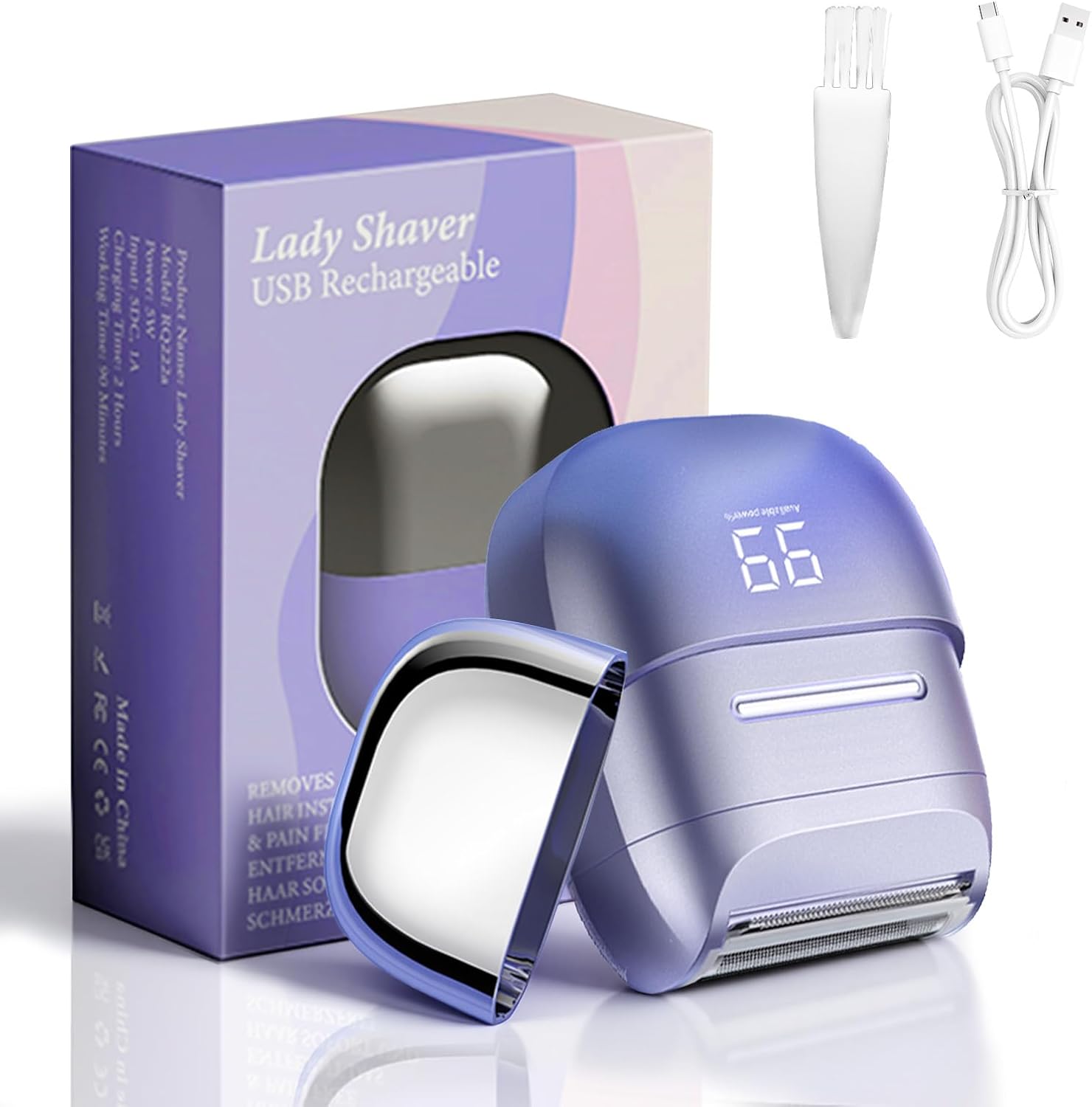 Mini & Portable Cordless Electric Shaver for Women: Mini Electric Razors with LED Display - Rechargeable Bikini Trimmer - IPX6 Waterproof Wet Dry Face Razor for Body Pubic Leg