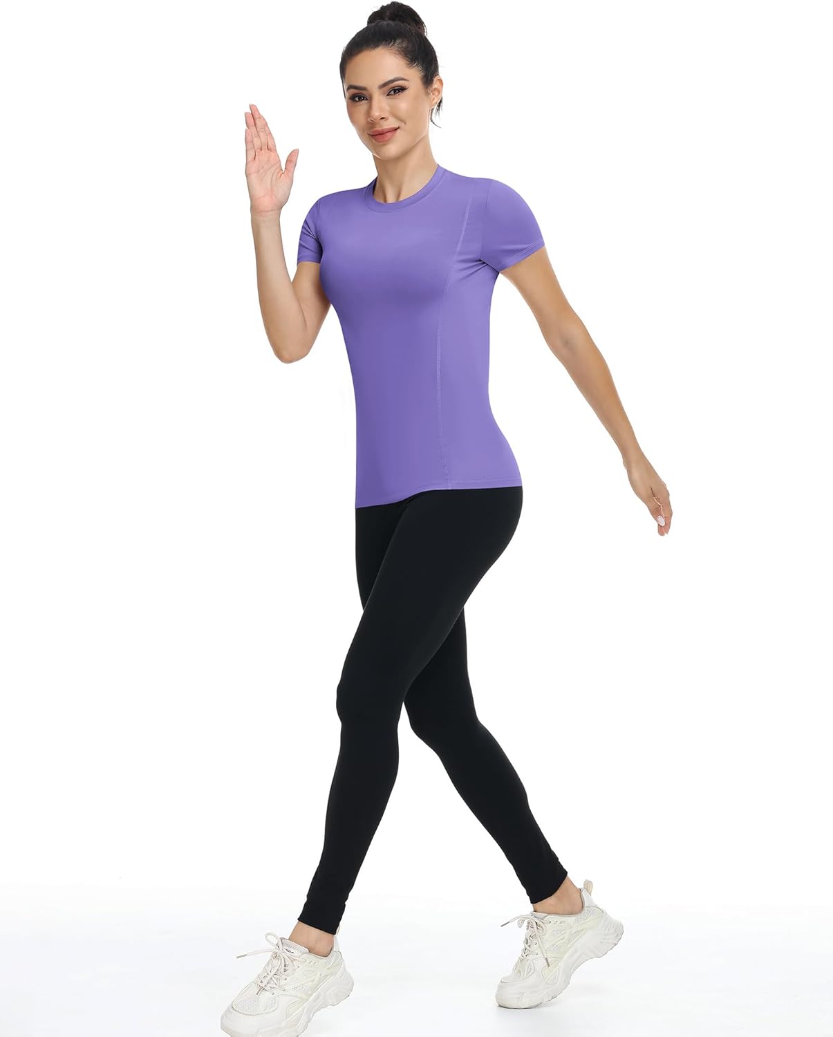 Runhit Women's Compression Shirts Short Sleeve Workout Tops Athletic Base Layer T-Shirt for Gym Running Yoga Basketball BJJ - Image 3